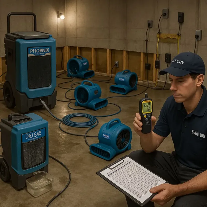 Structural Drying and Dehumidification process in Lake Belvedere Estates, FL